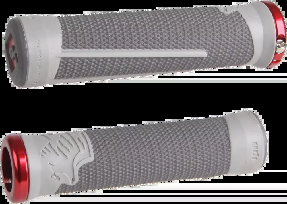 Odi AG-2 MTB BMX Grips Graphite Cool Grey With RED – D35A2HG-R