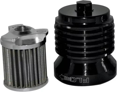 PC Racing - PCS4B - FLO Spin On Stainless Steel Oil Filter, Black
