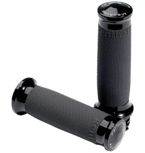 Performance Machine Black Renthal Contour Motorcycle Grips (0063-2007-B)