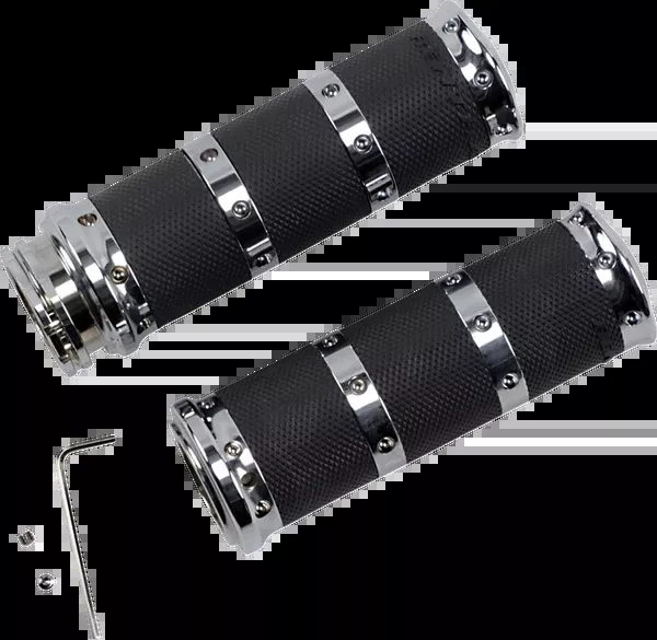 Performance Machine (PM) Contour XL Renthal Wrapped Grips – Cable – Chrome