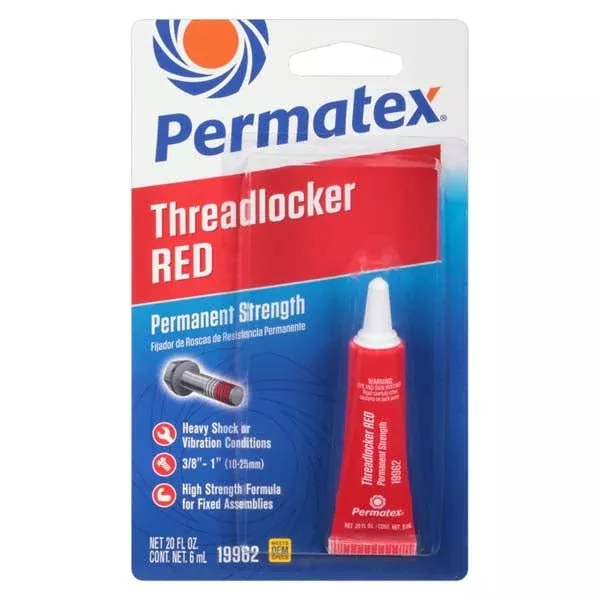 Permatex Permanent Strength Threadlocker Red, 6 ml (26207)