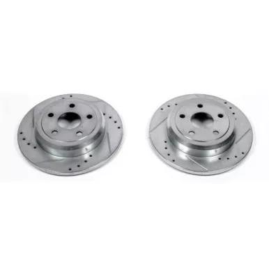 Power Stop AR83075XPR Rear Evolution Drilled & Slotted Rotor Pair fits Dodge Durango 2011-2020, Jeep Grand Cherokee 2011-2020