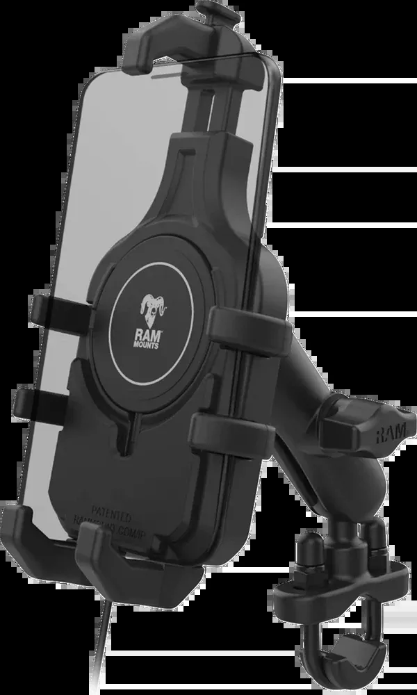 RAM Mounts Quick-Grip™ Pro Phone Handlebar Mount With Qi2 15W Wireless Charger