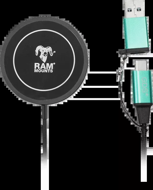 RAM Mounts Wireless Charger – Fast Charging – 15 W – Black