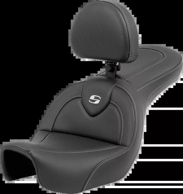 Saddlemen Roadsofa™ Seat - Carbon Fiber - With Backrest - FXD '06-'17