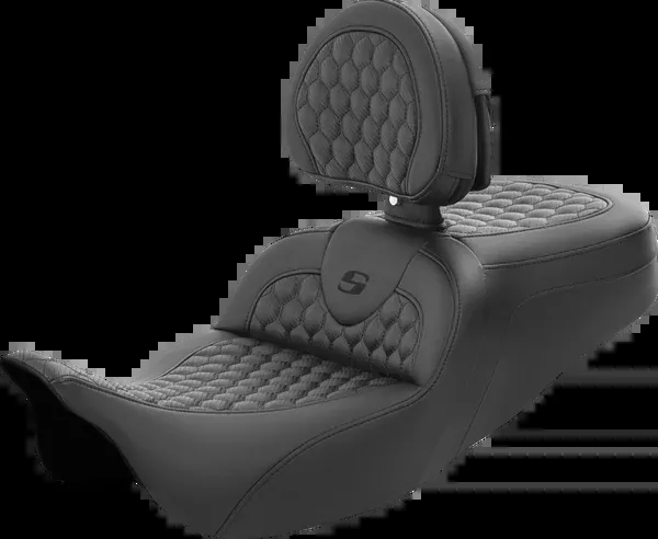 Saddlemen RoadSofa™ Seat - Honeycomb - With Backrest - FL '08-'24