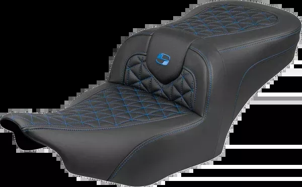 Saddlemen Roadsofa™ Seat – Without Backrest – Blue Stitch – FLH/FLT ’23-’25