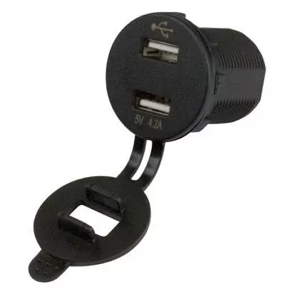 Sea-Dog Double USB Socket With Voltmeter