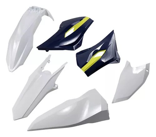 UFO Complete White/Blue/Yellow Plastic Body Kit (HUKIT615@999W)