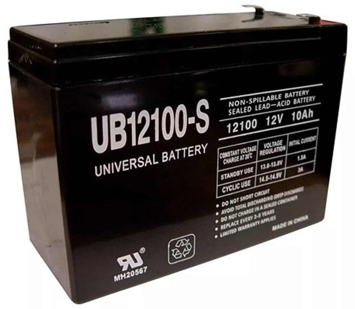 UPG Battery Compatible with B&B BP10-12 – Compatible 12V 10Ah UPS Battery