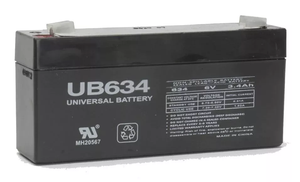UPG Battery Compatible with Universal UB634 6V 3.4Ah UPS Battery