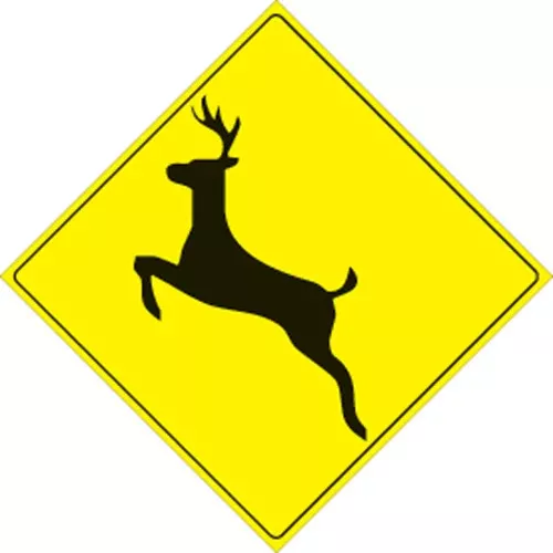 VOSS YELLOW PLASTIC REFLECTIVE SIGN 12″ – DEER-492 D YR