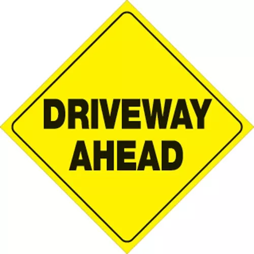 VOSS YELLOW PLASTIC REFLECTIVE SIGN 12″ – DRIVEWAY AHEAD-426 DRA YR