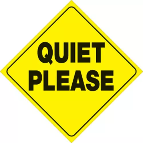 VOSS YELLOW PLASTIC REFLECTIVE SIGN 12″ – QUIET PLEASE-451 QP YR