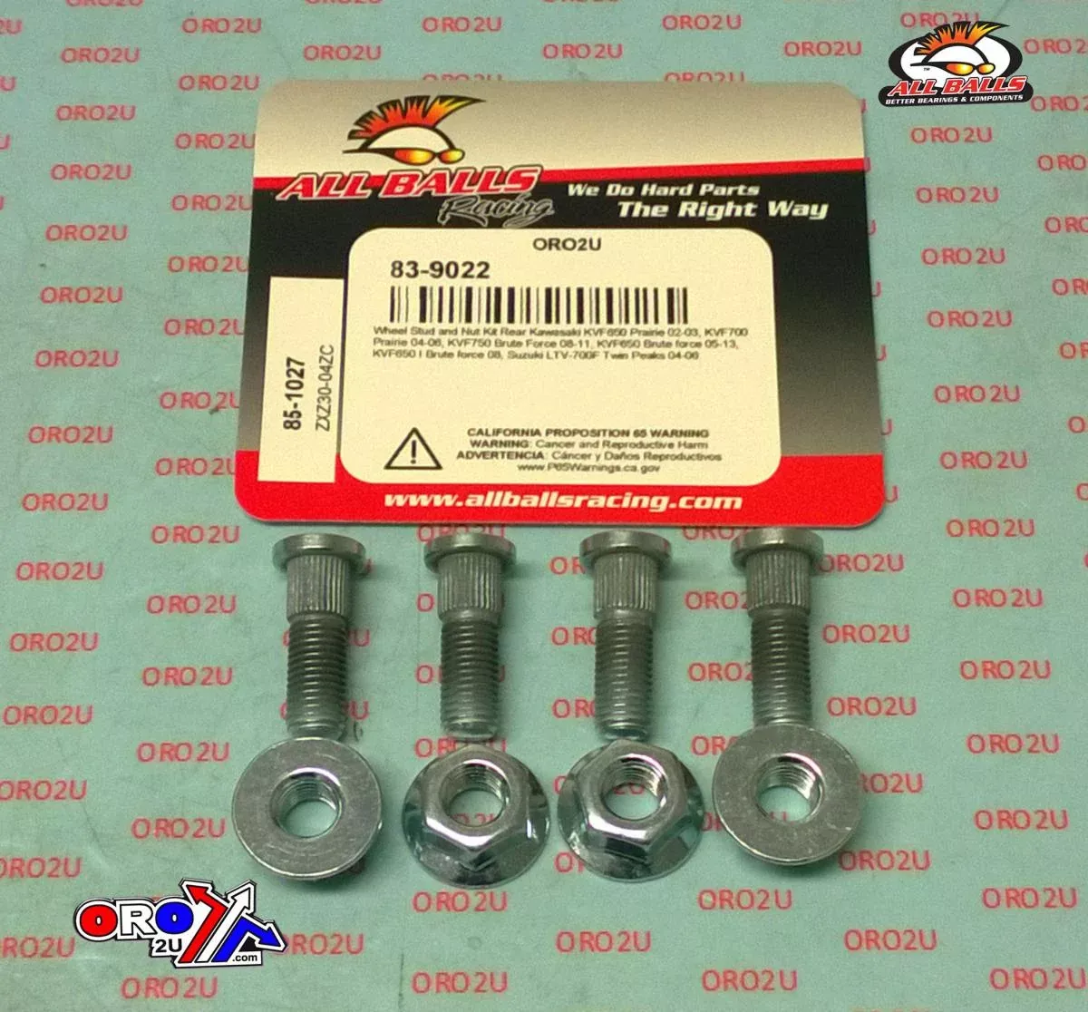 Wheel Stud and Nut Kit, ALLBALLS 85-1027