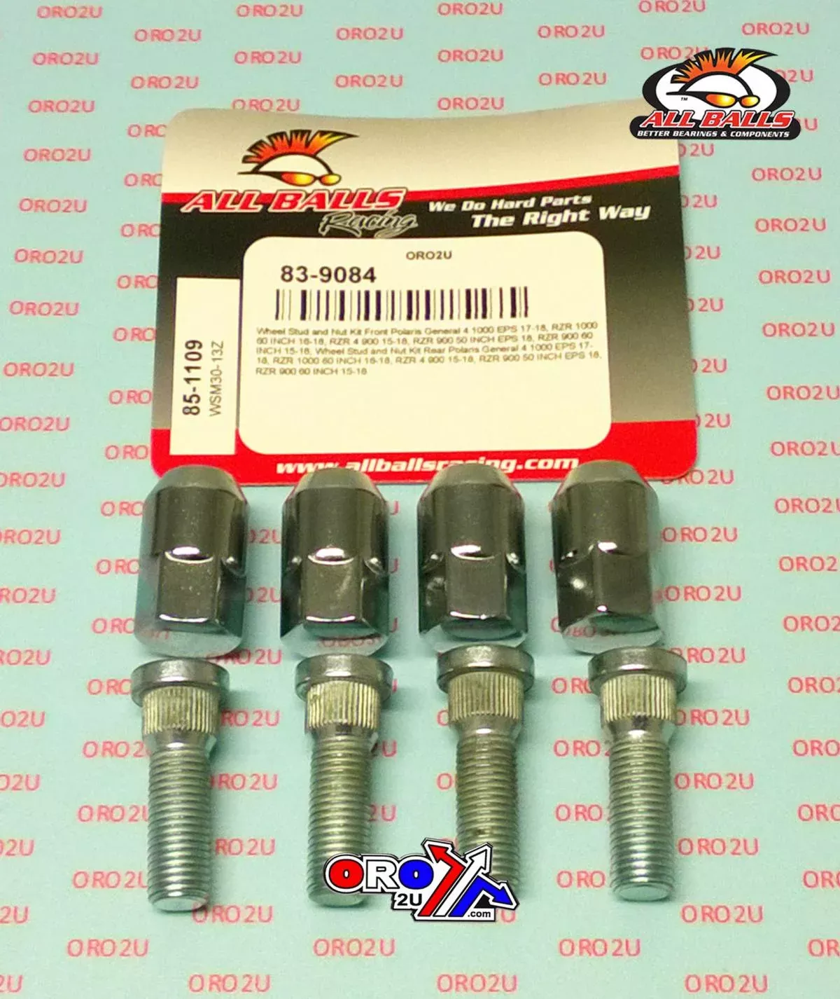 Wheel Stud and Nut Kit, ALLBALLS 85-1109