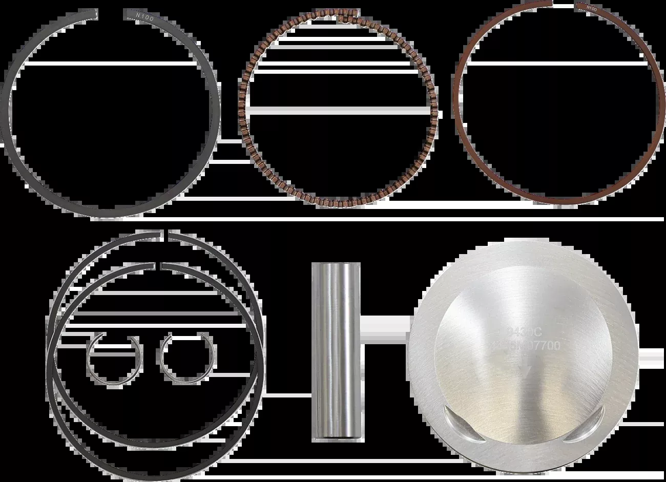 Wiseco Piston Kit - 77.00 mm - Honda-4466M07700