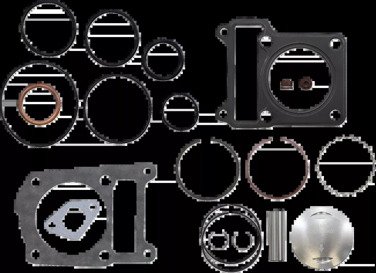 Wiseco Piston Kit with Gaskets - 54.00 mm - Yamaha-PK1682