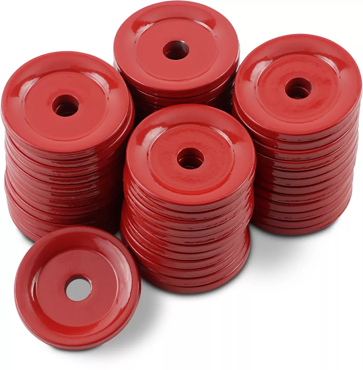 Woody's Performance Support Plates - Red - Round - 48 Pack-ARG-3790-48