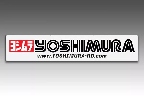 Yoshimura Banner Logo White 2 Ft X 10 Ft