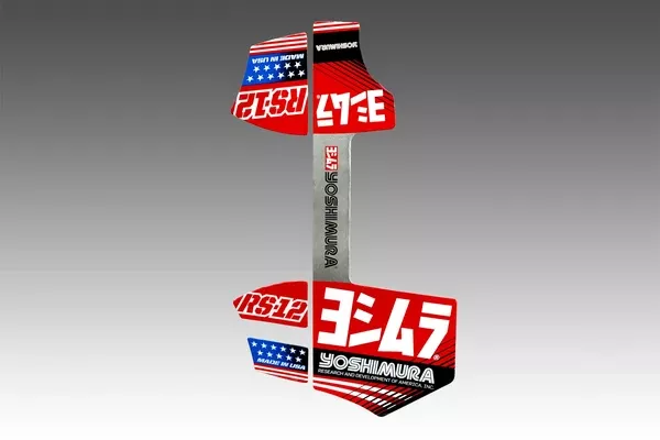 Yoshimura RS-12 Four Piece Decal Kit / Hydroformed Muffler