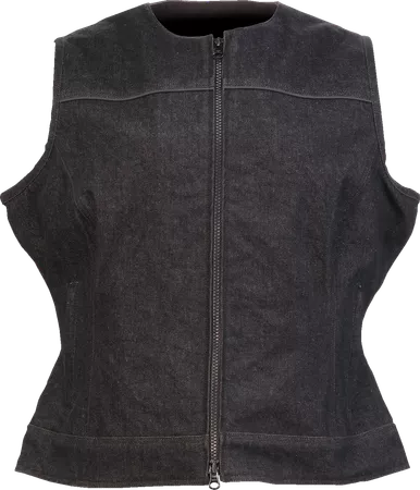 Z1R Women's Denim Black Vest