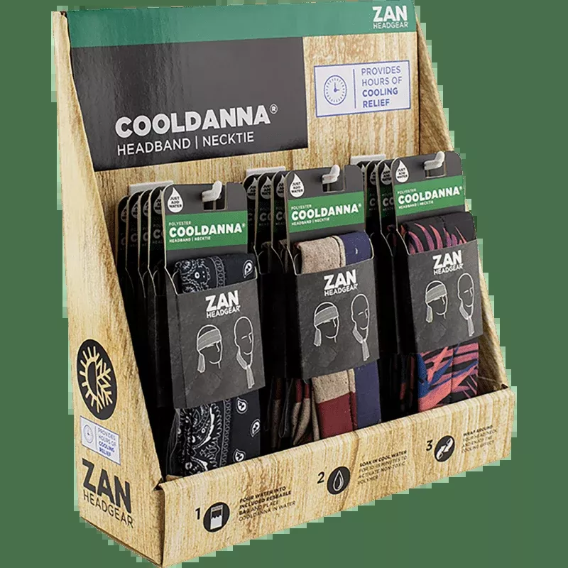 Zan Headgear Polyester Cooldanna Pre-Pack Display 18 PC